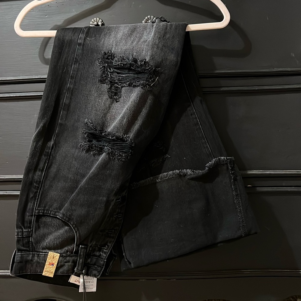 wide leg ripped jeans